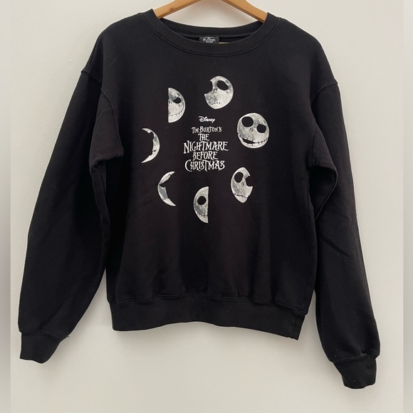 Disney Jack moon phase black sweatshirt m medium nightmare before Christmas - Picture 2 of 4